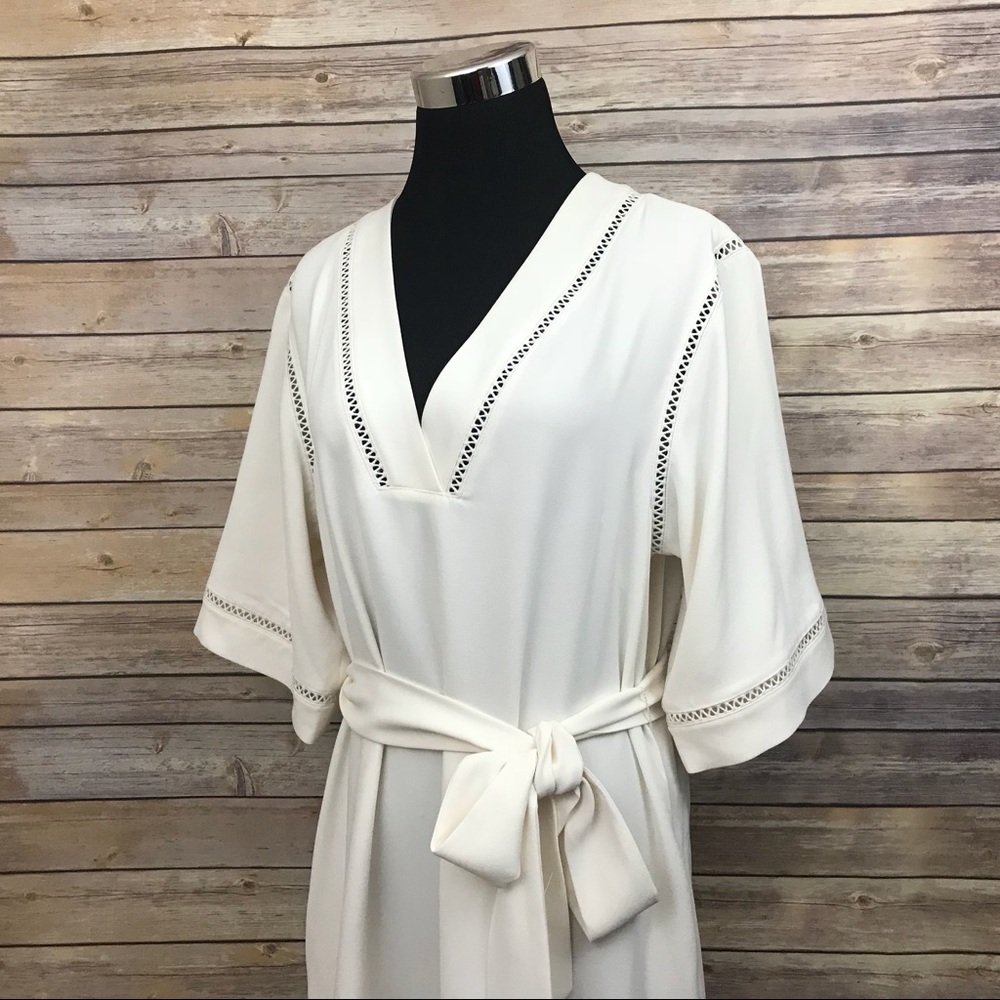 NWT Ann Taylor Kimono Dress Etched Hem v neck - Picture 3 of 8